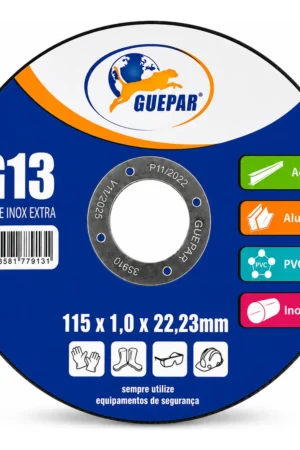 Disco de Corte fino 4.1/2 115mm Guepar metal Inox